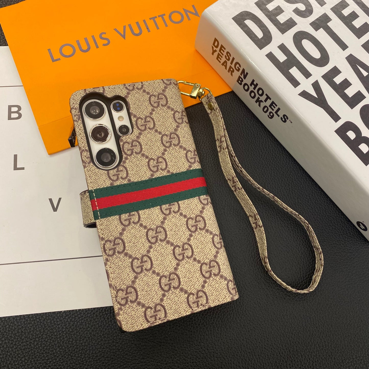Monogram Canvas Leather Carteira Samsung Casel Case