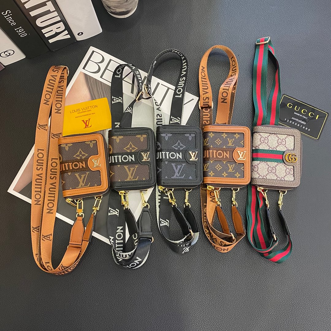 Luxuriöser Reißverschluss Brieftasche mit Riemen