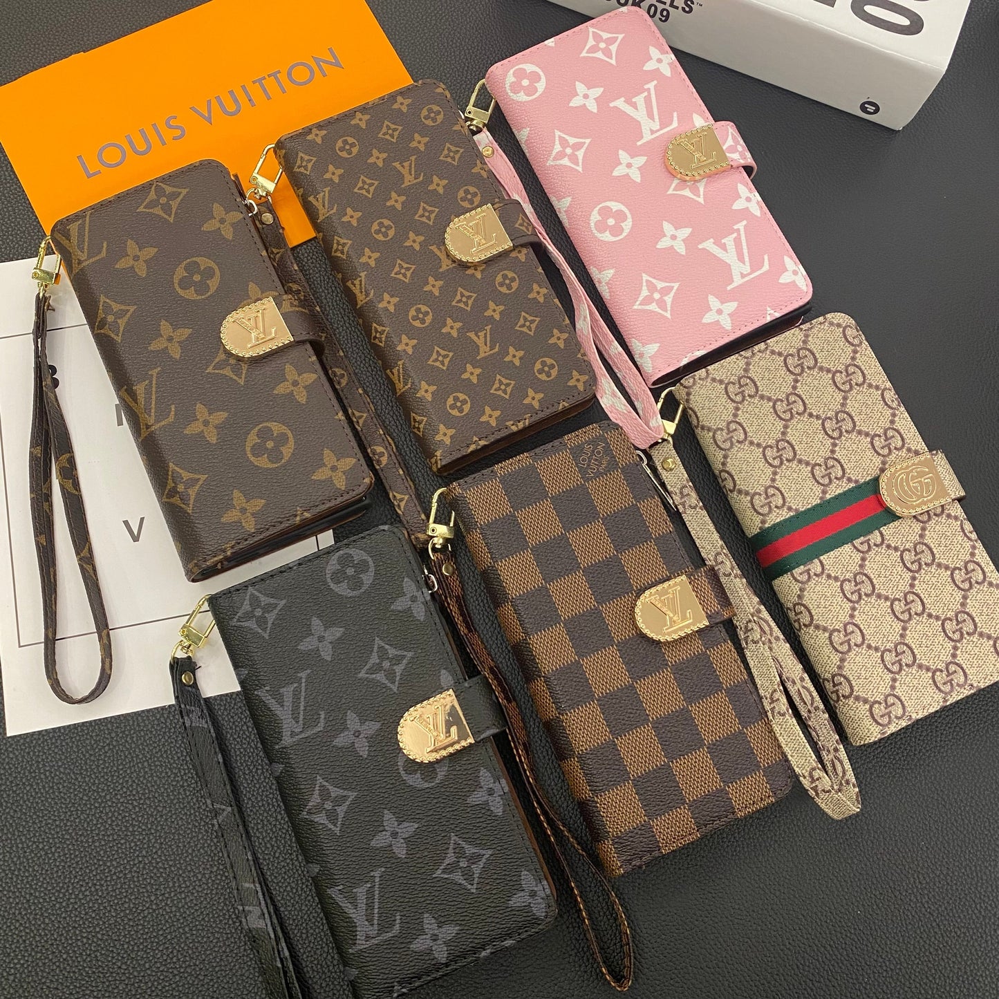 Monogram Canvas Leather Carteira Samsung Casel Case