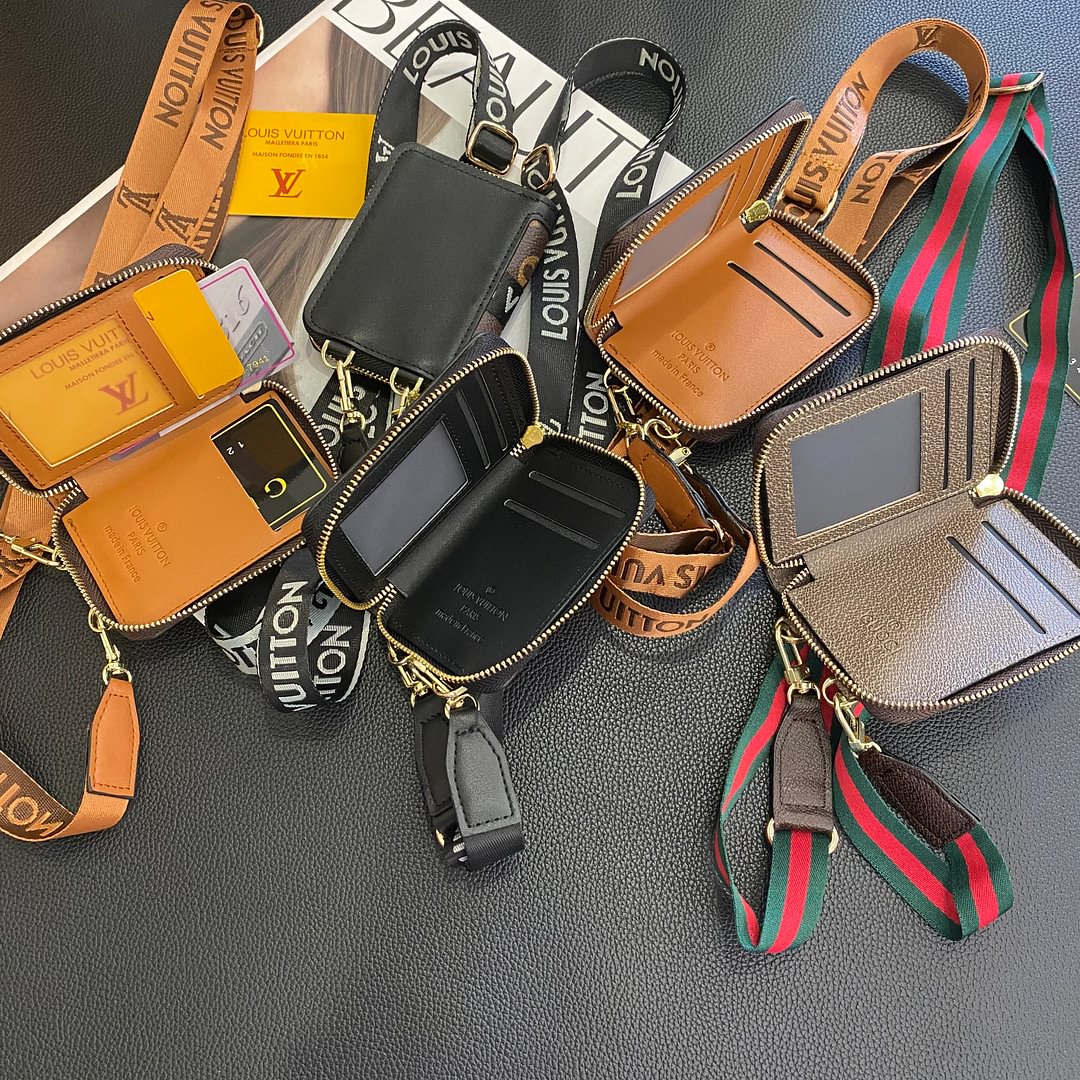 Luxuriöser Reißverschluss Brieftasche mit Riemen