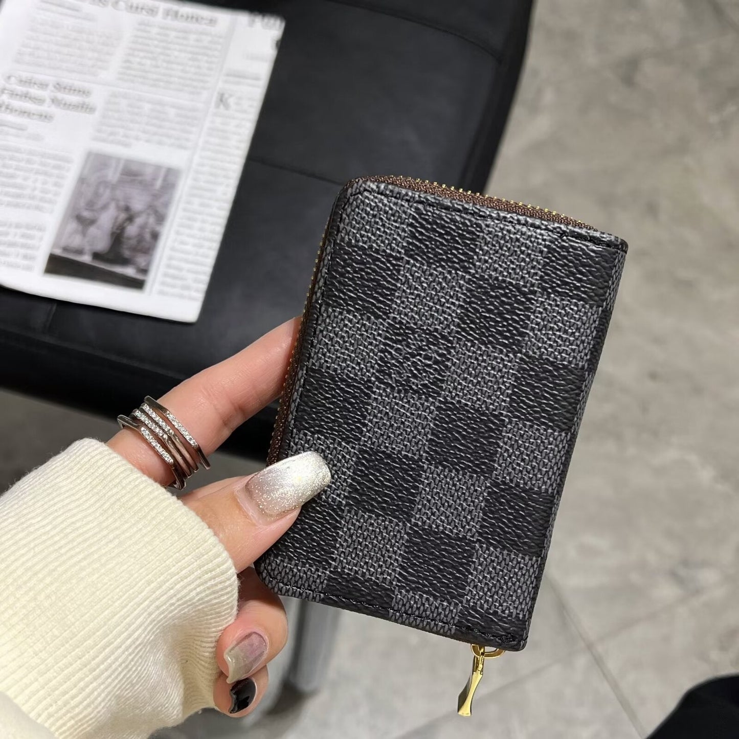 Ylellinen monogrammi vetoketjullinen lompakkokokoelma - LV, GG ja BBR