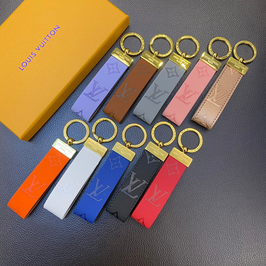 Luksus LV Monogram Keychain Collection - Klassiske farver med guldhardware