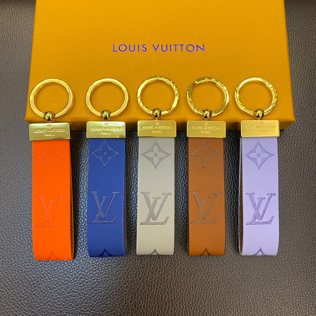 Luksus LV Monogram Keychain Collection - Klassiske farver med guldhardware