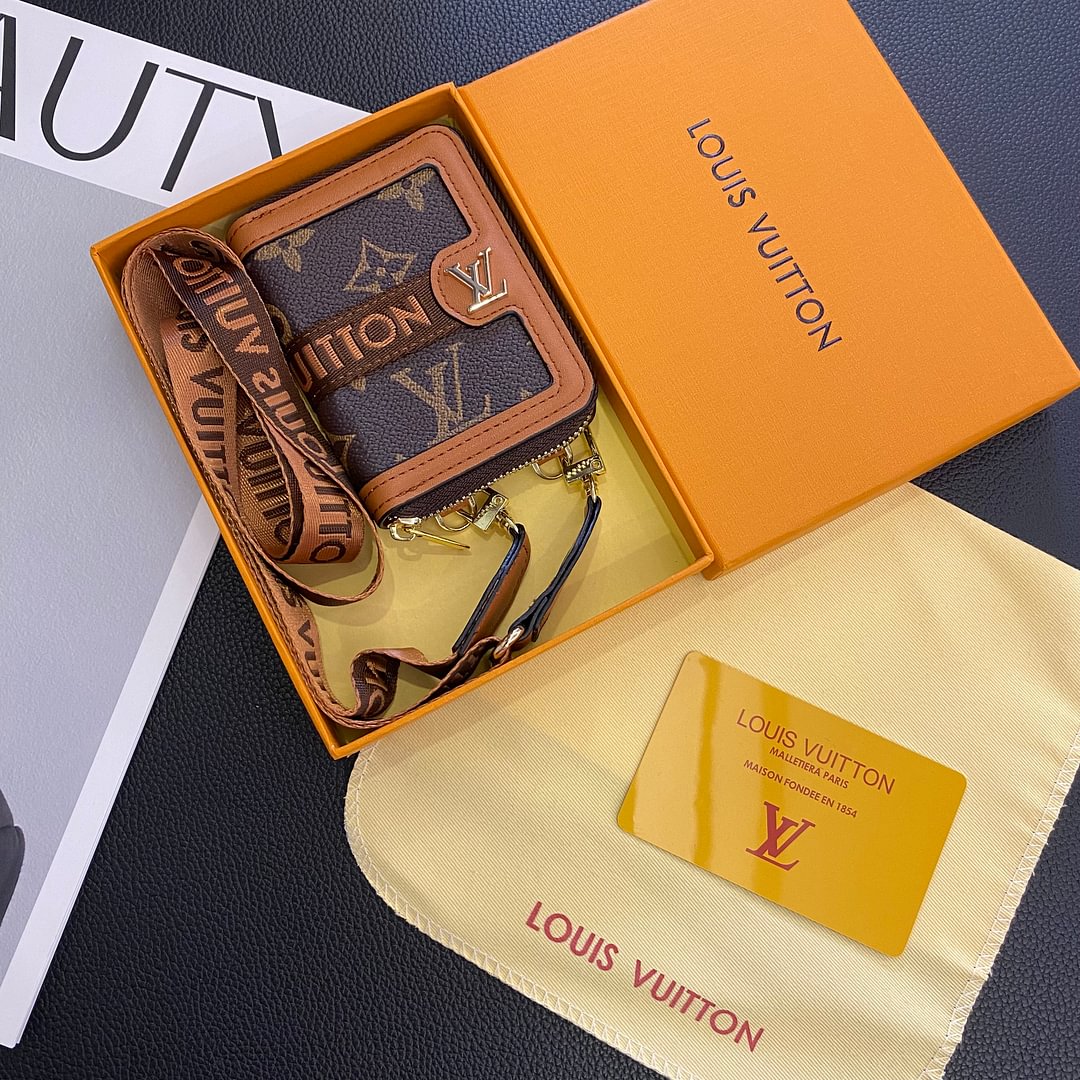 Luxuriöser Reißverschluss Brieftasche mit Riemen