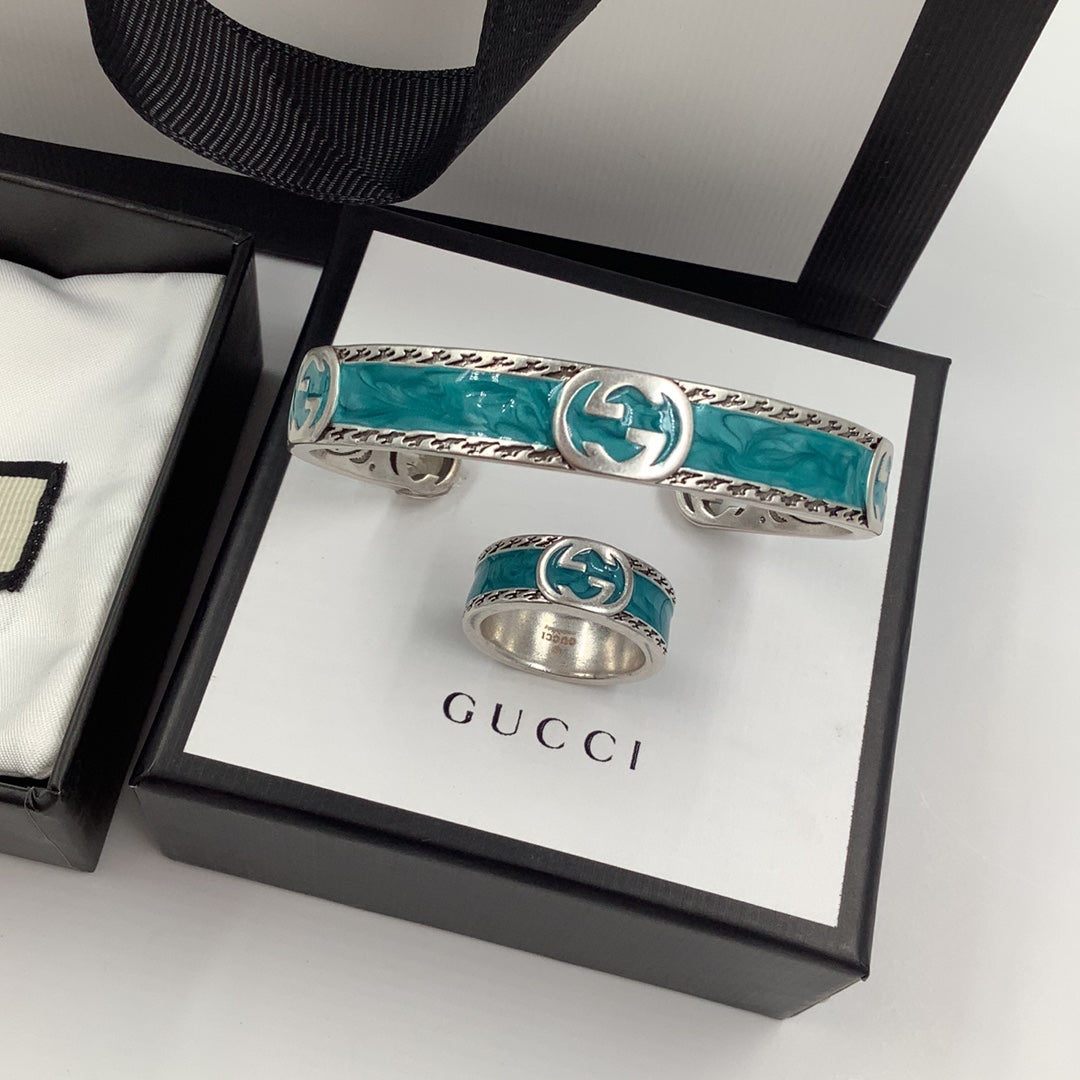 Blue- Green Good Ring & Bracelet