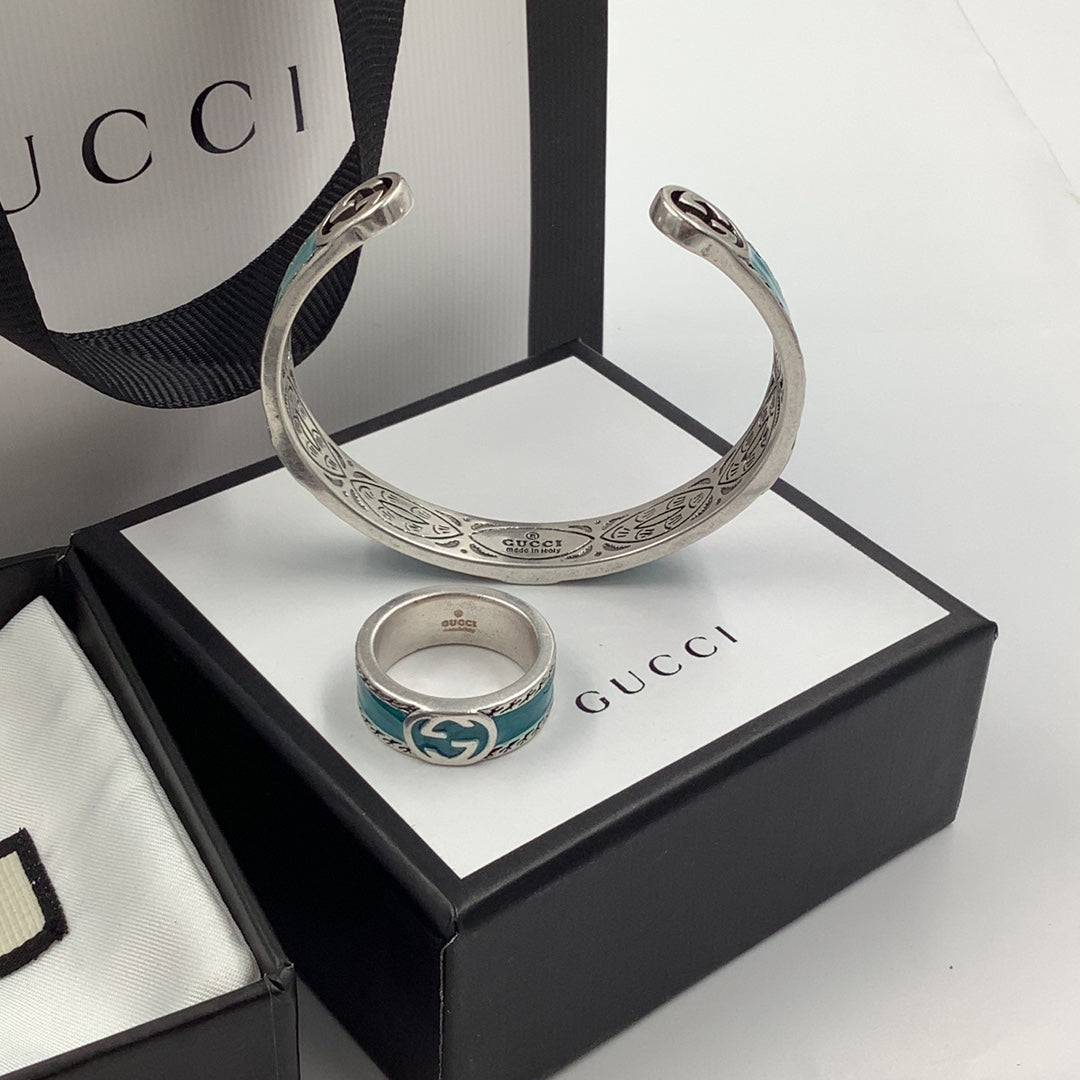 Blue- Green Good Ring & Bracelet