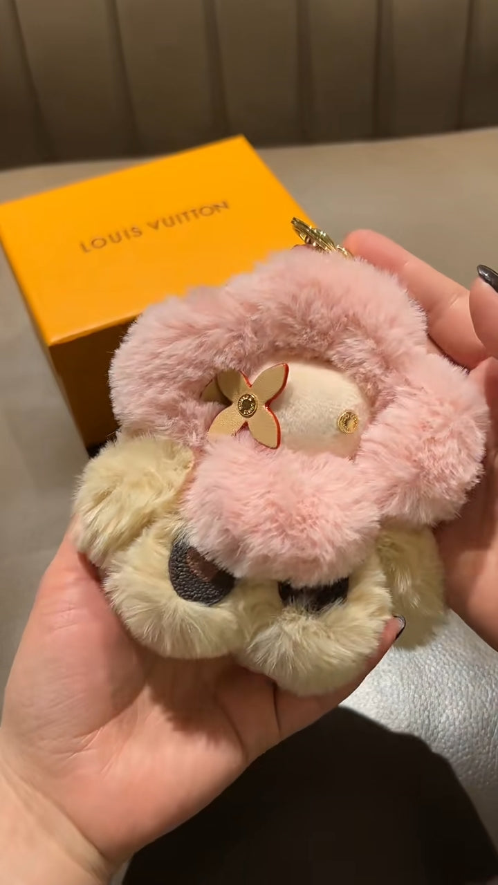 Fluffy søt solsikke plysj nøkkelring
