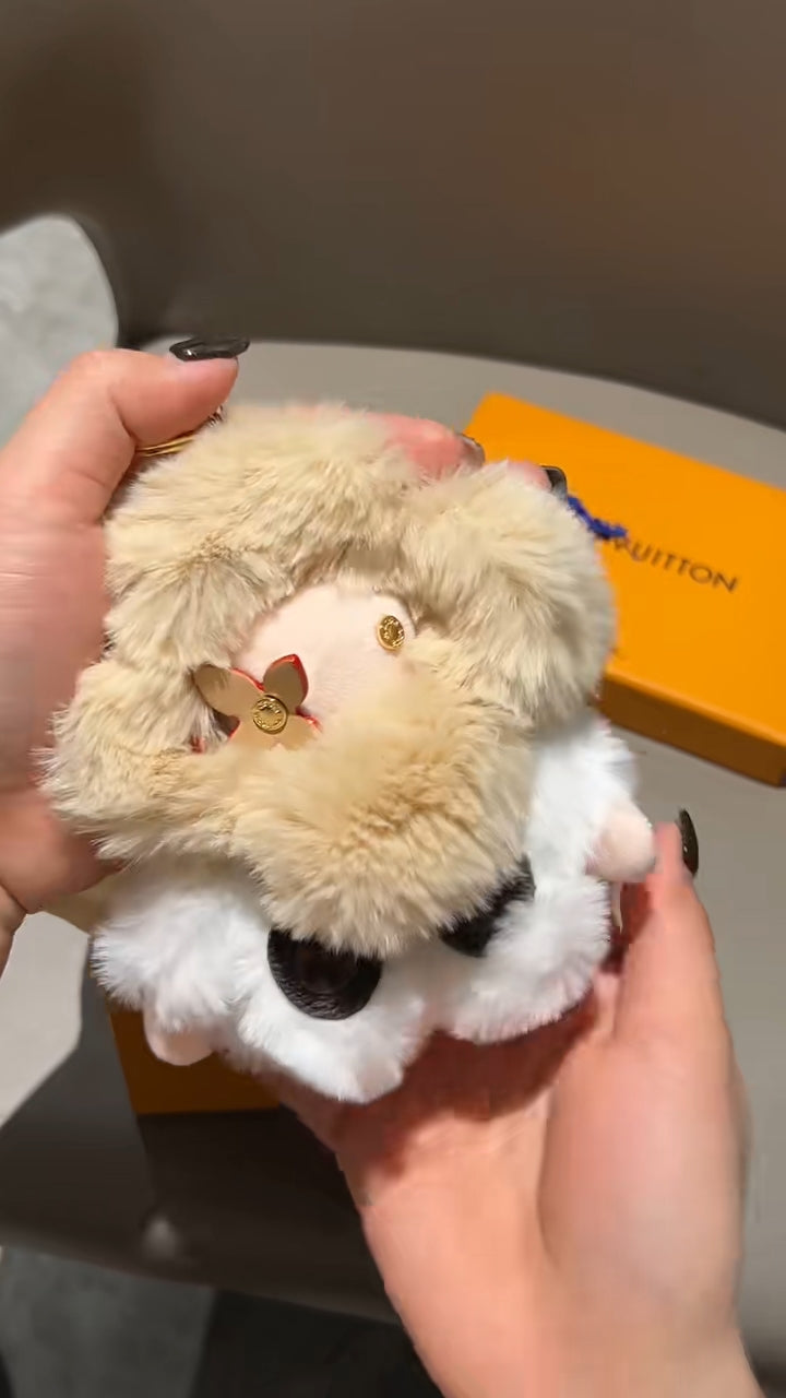 Fluffy søt solsikke plysj nøkkelring