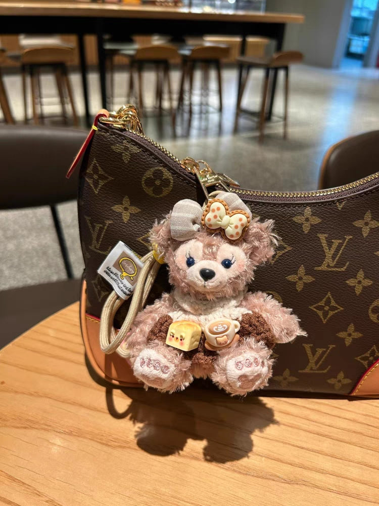 Limited Edition Sherry May Plush Keychain - Luxe Teddy Bear Bag Charm til designer -håndtasker
