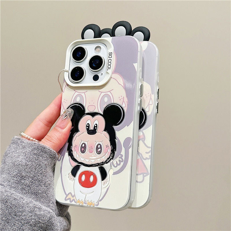 LabubuハードiPhoneケース - 愛らしいデザイン、固体保護
