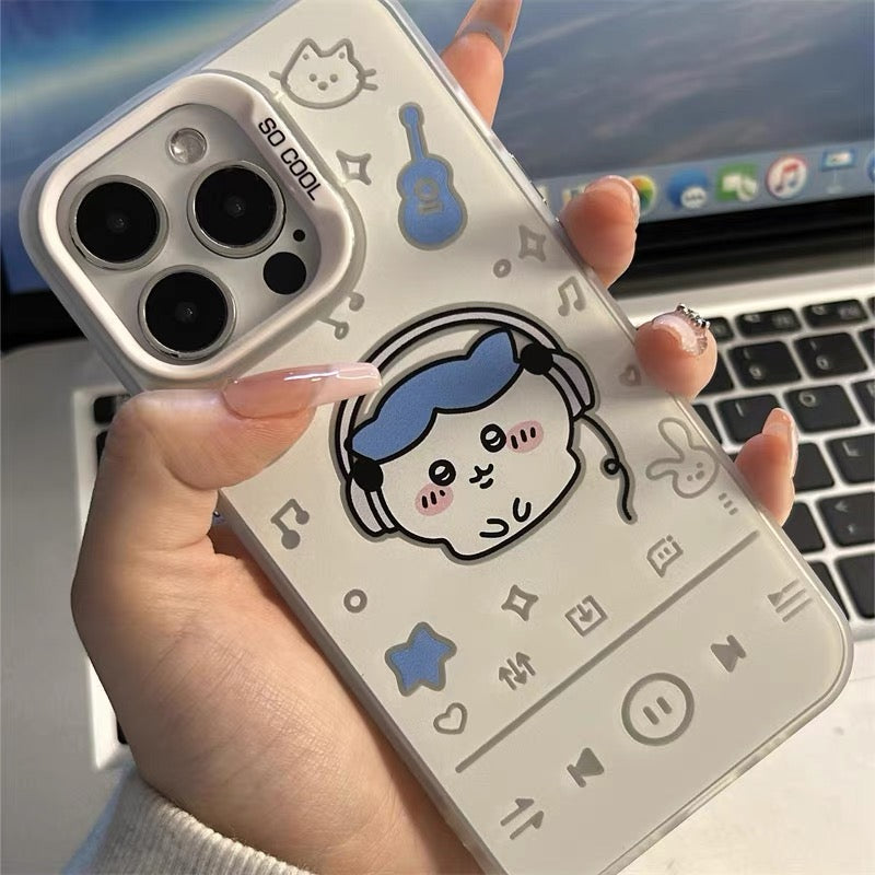 Headphone-style Usagi Hard Iphone Case|Cute Rabbit with Music Vibes|Tough Protection