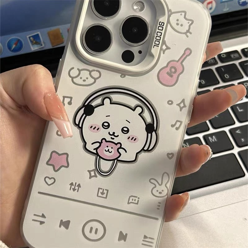 Headphone-style Usagi Hard Iphone Case|Cute Rabbit with Music Vibes|Tough Protection