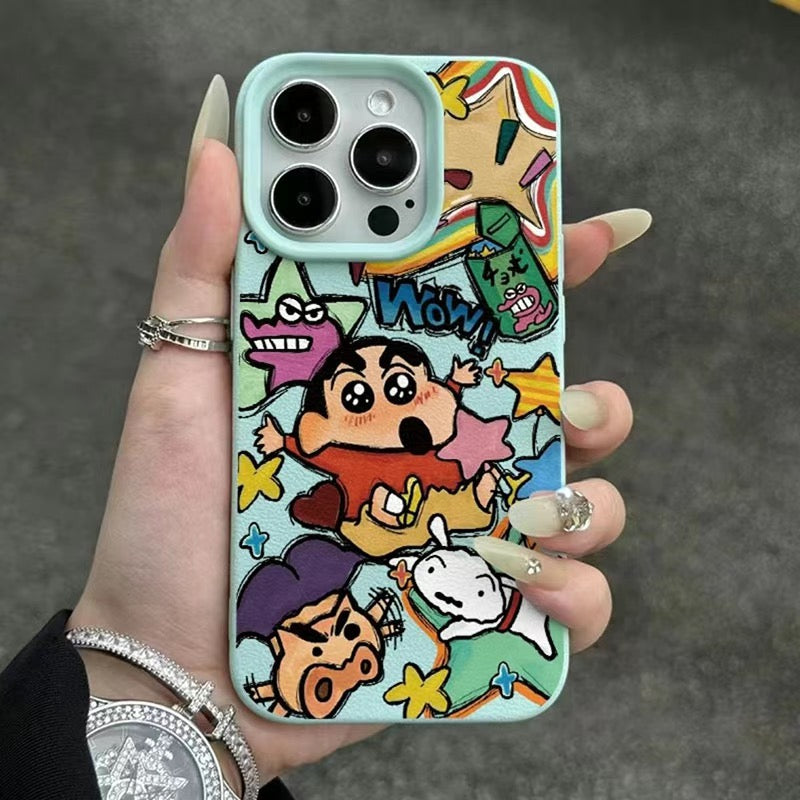 Crayon Shin-chan Black Neon IPhone Case