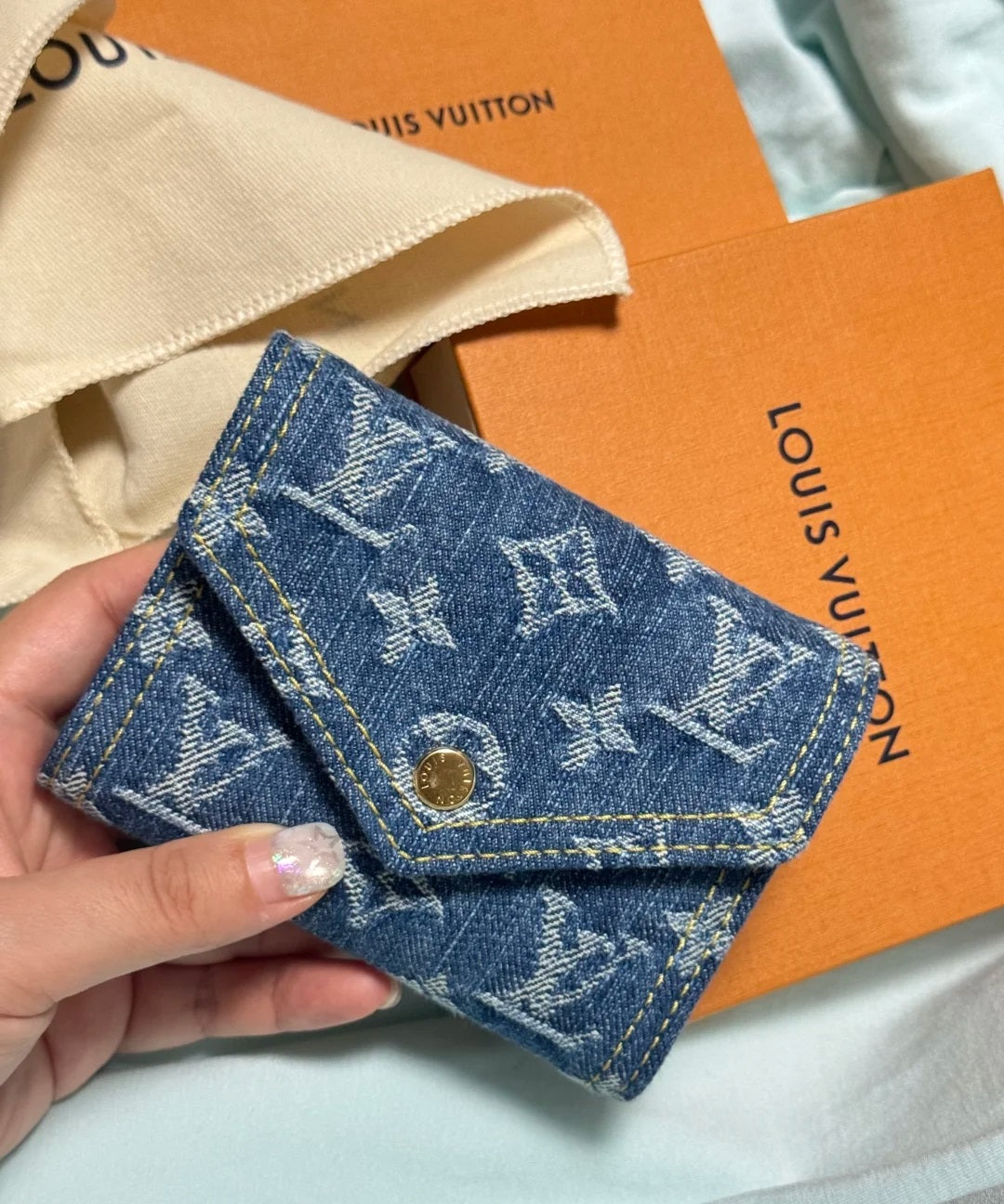 Denim de lujo Mini Bolsa Capucines