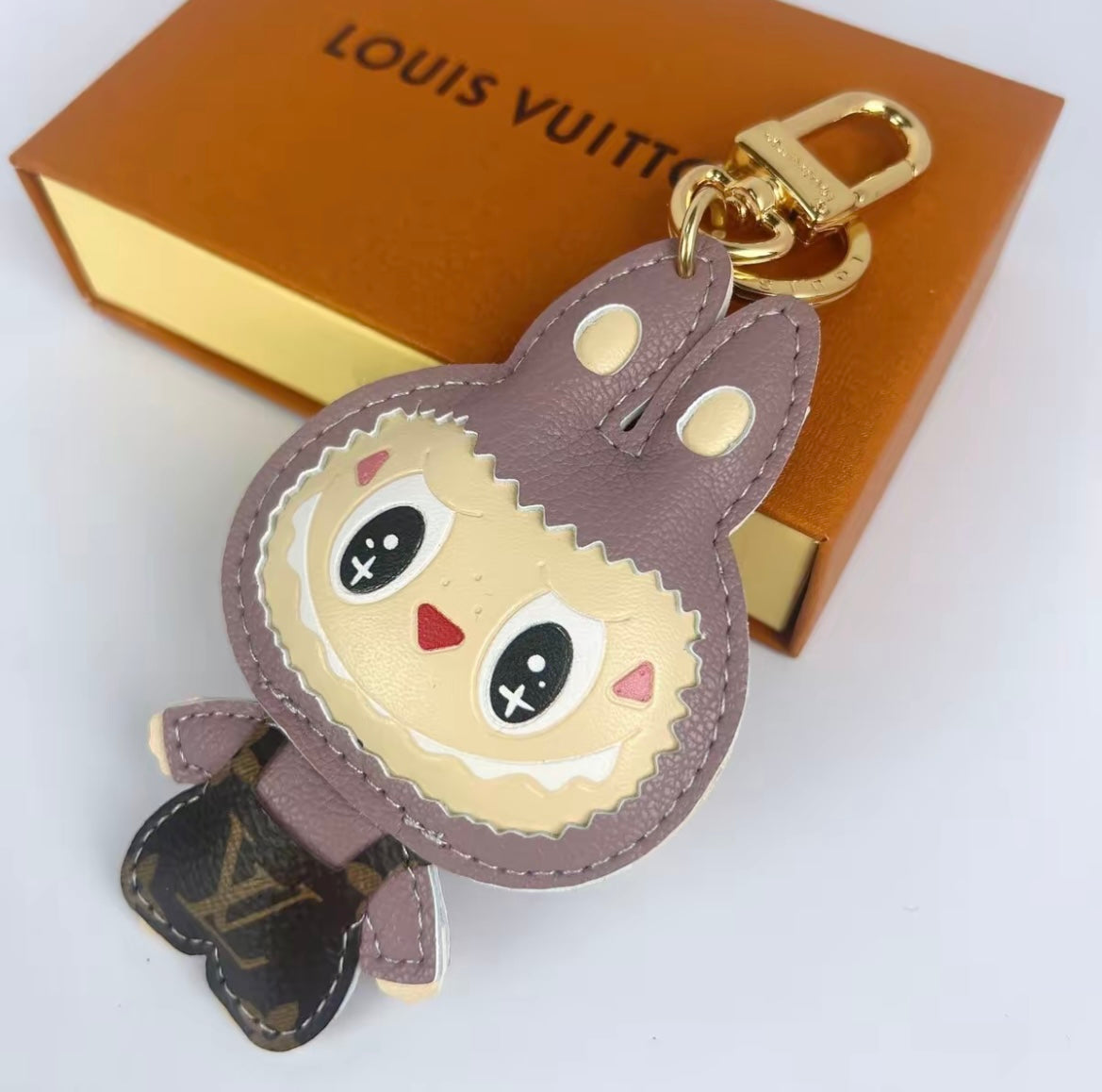 Δερμάτινη keychain labubu