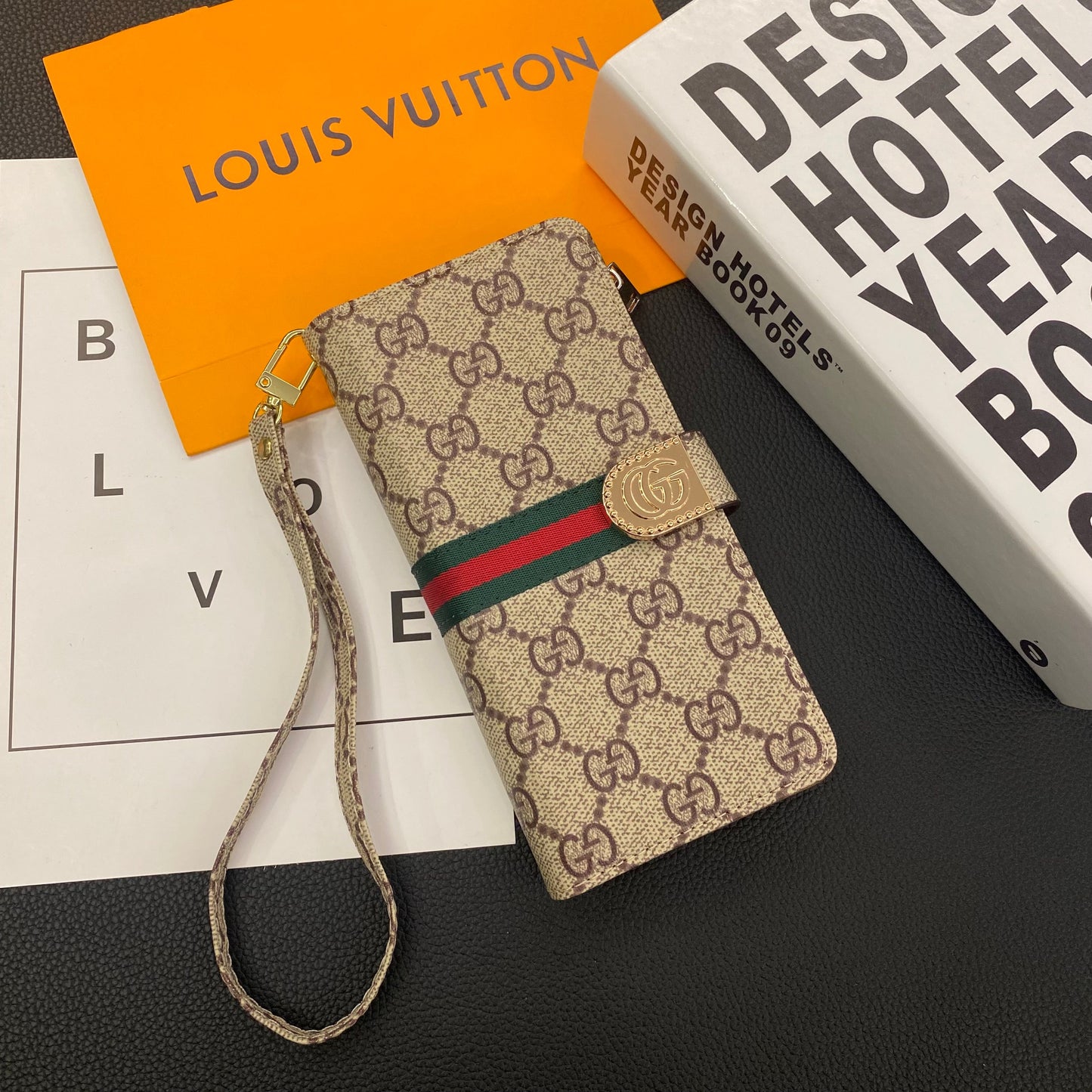 Monogram Canvas Leather Carteira Samsung Casel Case