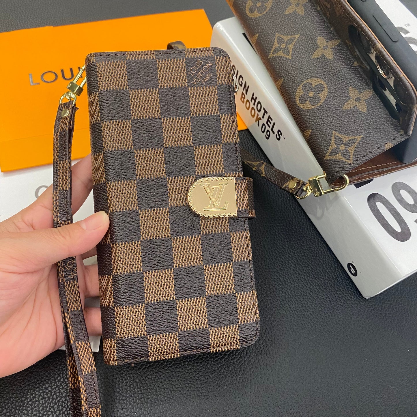 Monogram Canvas Leather Carteira Samsung Casel Case