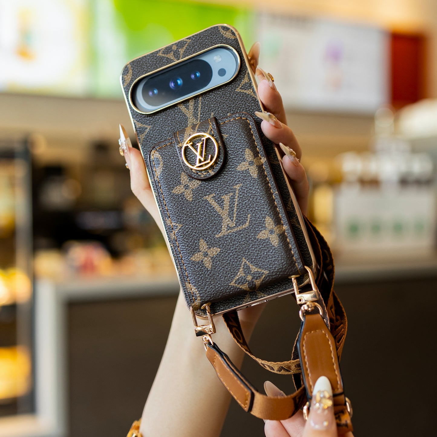 Luxusní držák karty - Styl Lanyard Google Pixel Phone Case
