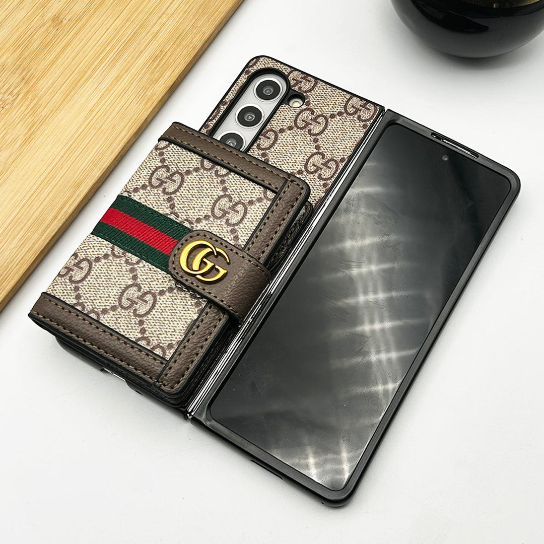 Samsung Galaxy Z Fold 6 Caso da marca de couro de moda de luxo