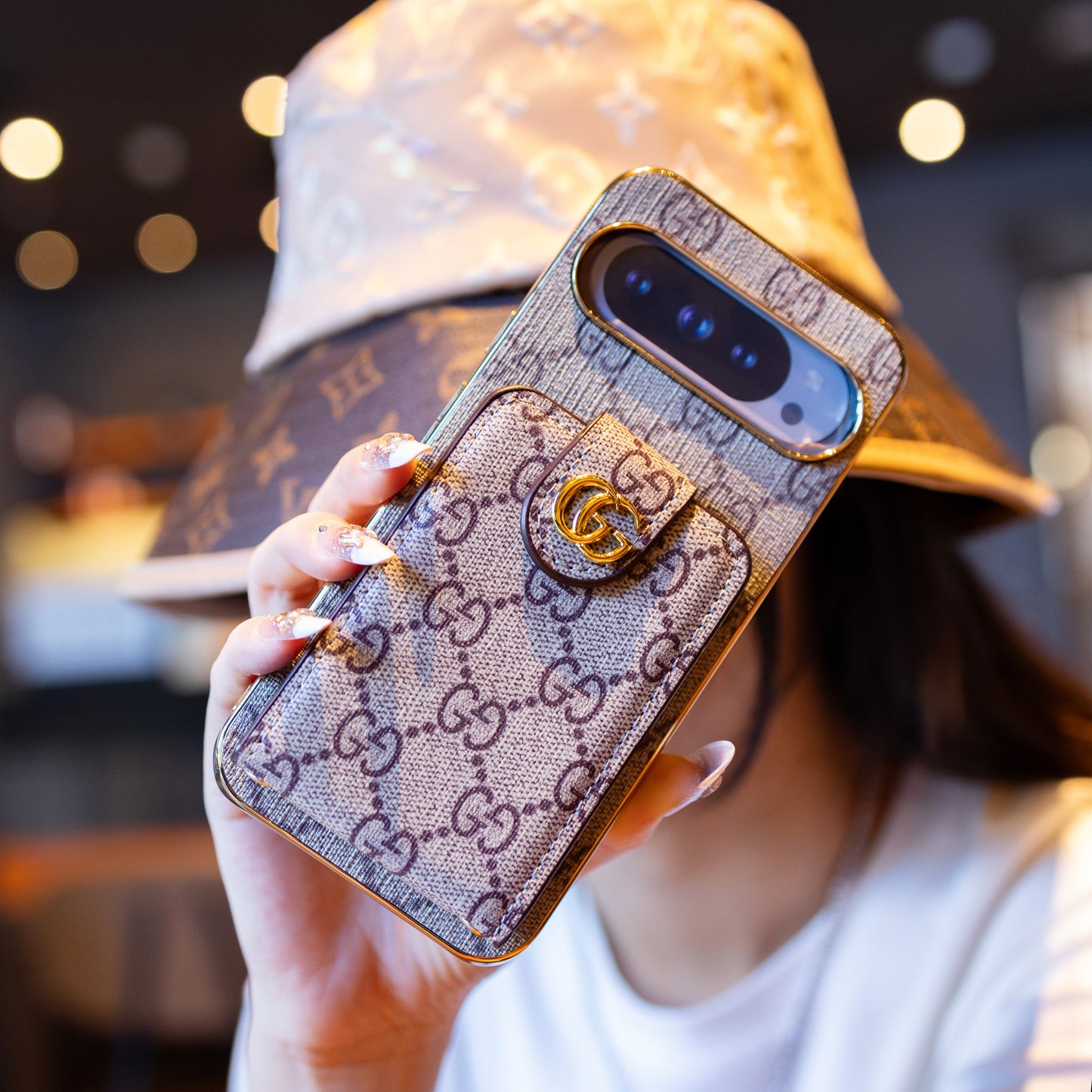 GG luxusní styl Google Pixel Phone pouzdro