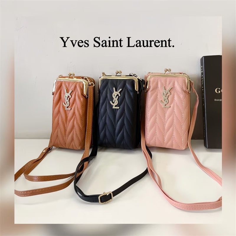 Tyylikäs YSL Aito nahkainen ristikkäinen laukku