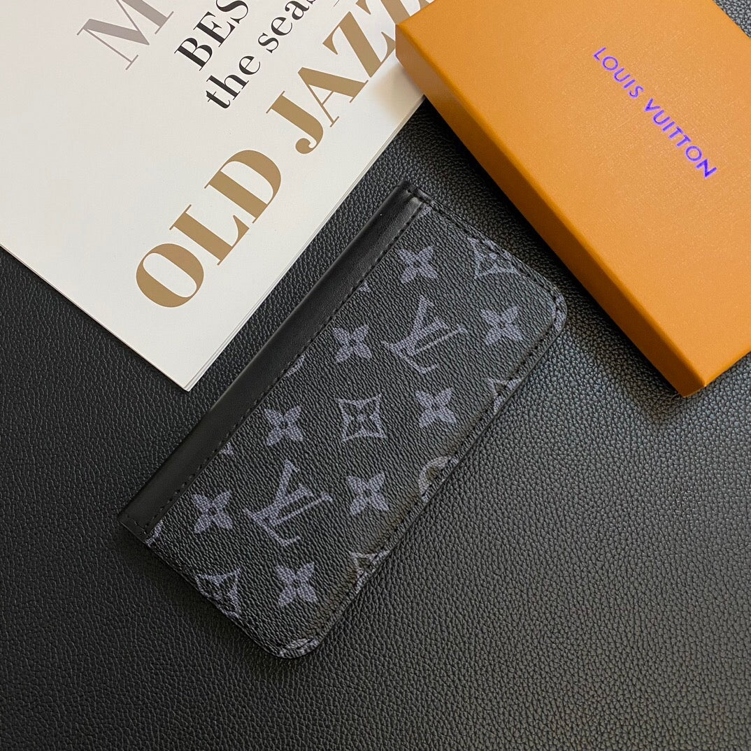 Monogram läderkortomslag galaxfodral för Samsung