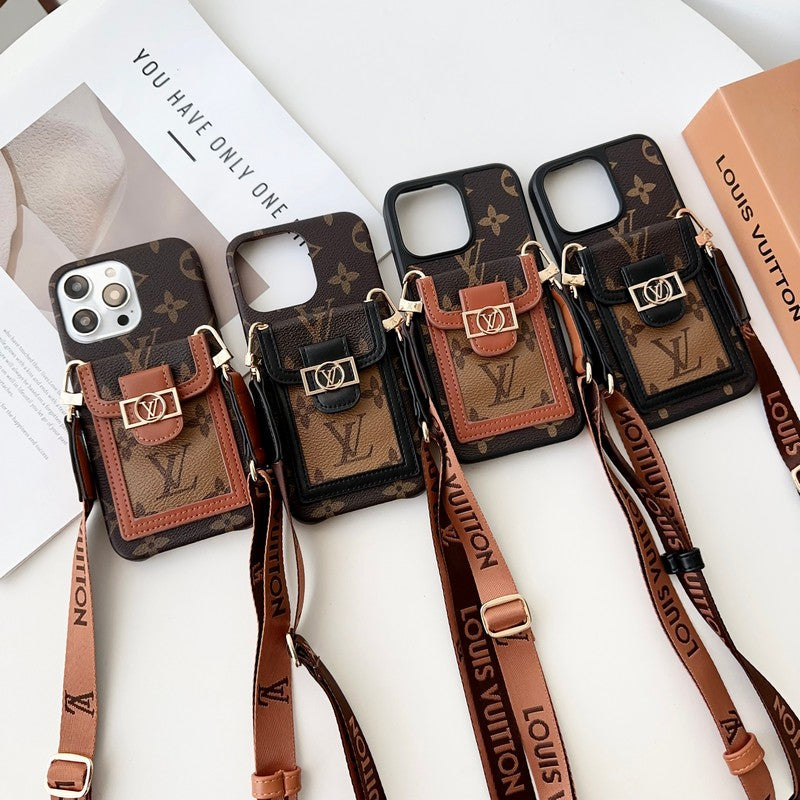 Custodia per iPhone Crossbody del titolare della carta Lou