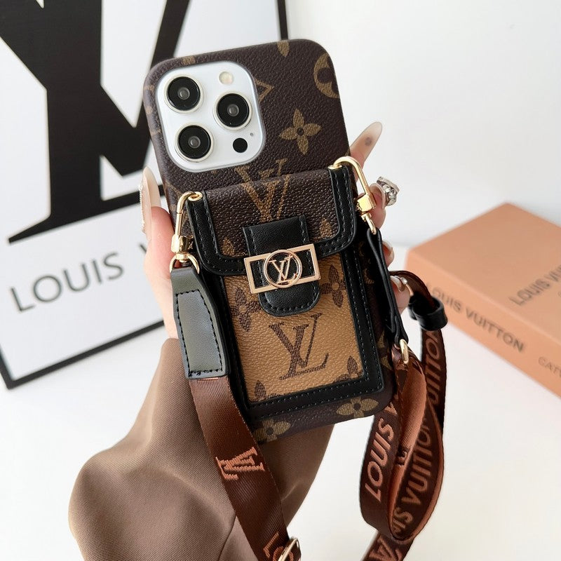 Custodia per iPhone Crossbody del titolare della carta Lou
