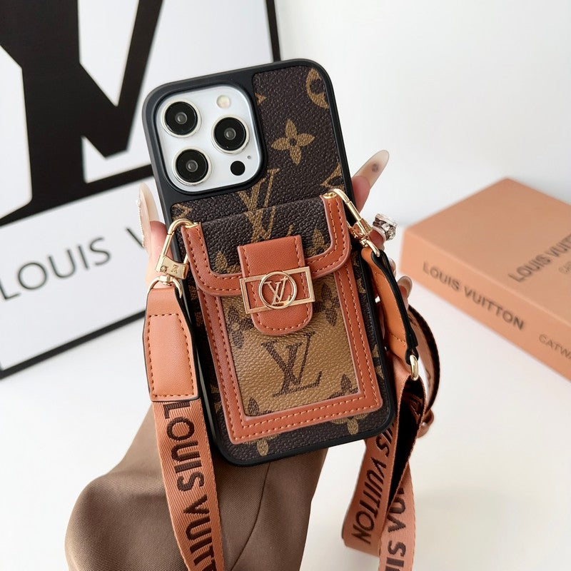 Custodia per iPhone Crossbody del titolare della carta Lou