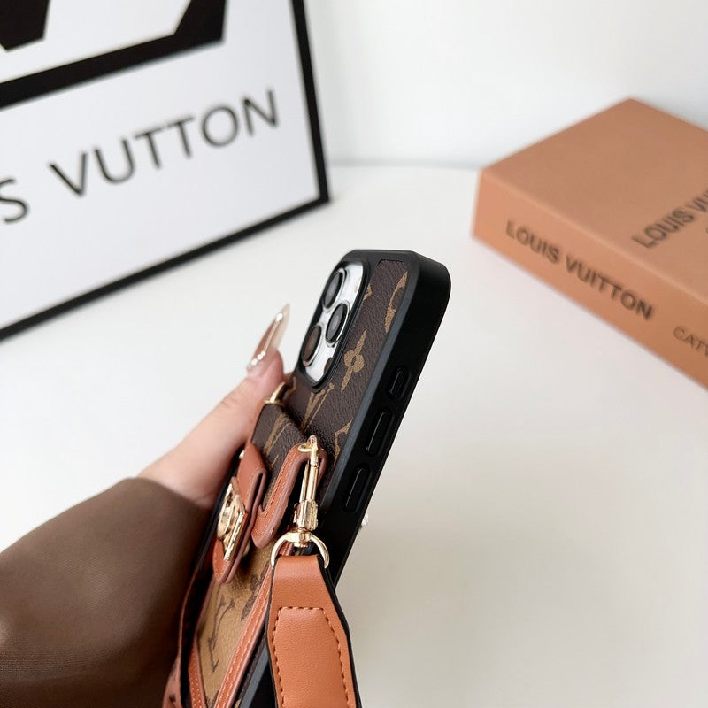 Custodia per iPhone Crossbody del titolare della carta Lou