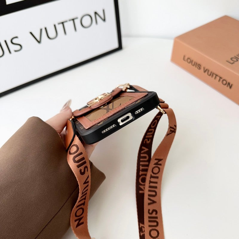 Custodia per iPhone Crossbody del titolare della carta Lou