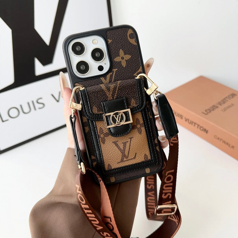 Custodia per iPhone Crossbody del titolare della carta Lou