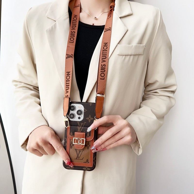 Custodia per iPhone Crossbody del titolare della carta Lou