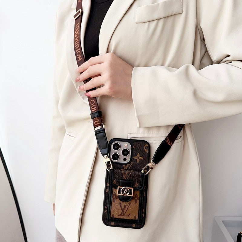 Custodia per iPhone Crossbody del titolare della carta Lou