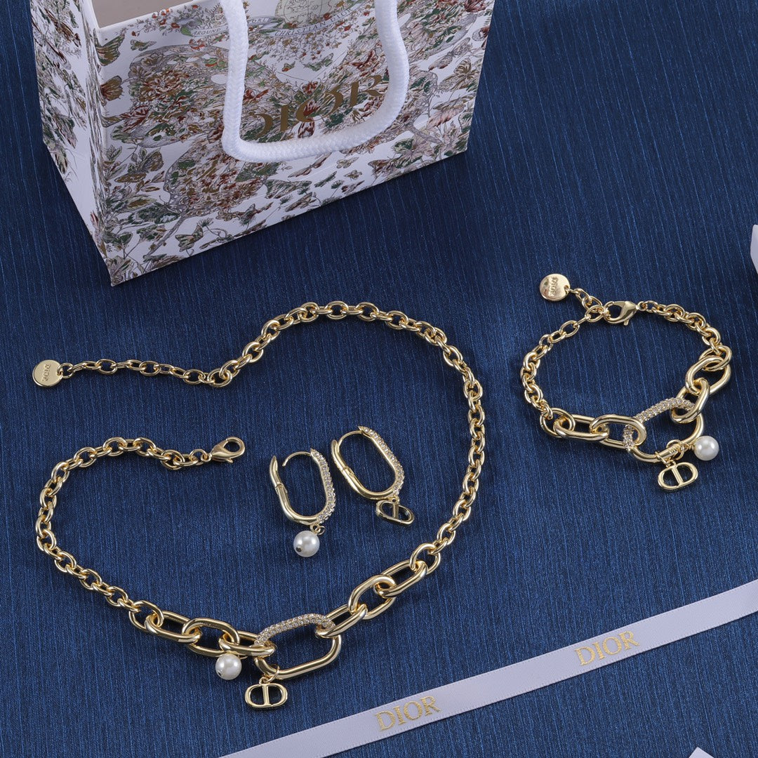 Dove Chain Girl Earrings & Bracelet & Necklace 3 Set