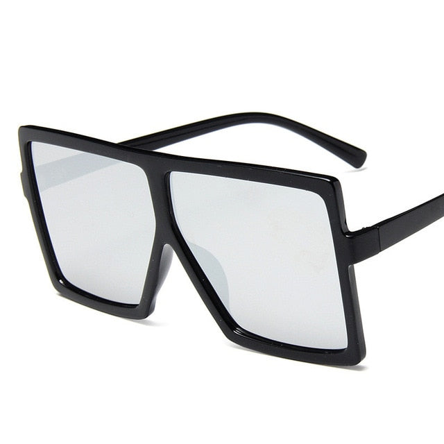 Plastiska överdimensionerade kvinnor Solglasögon Square Brand Designer Big Frame Solglasögon för kvinnliga UV400 Solglasögon Oculos Masculino