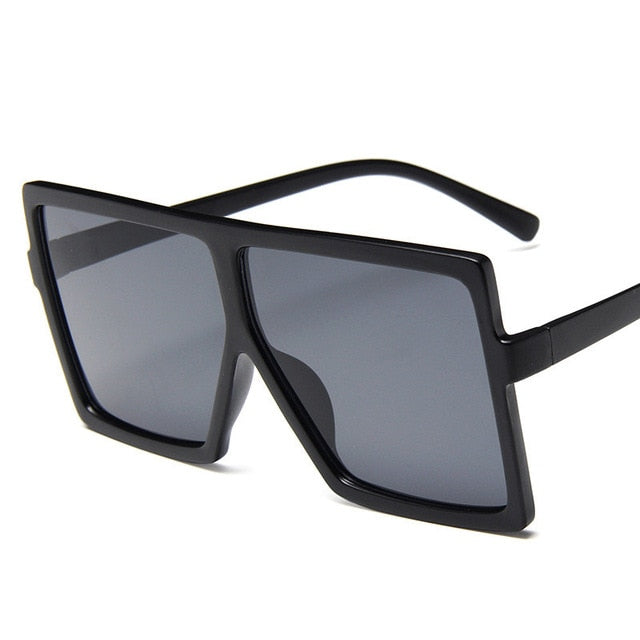 Plastiska överdimensionerade kvinnor Solglasögon Square Brand Designer Big Frame Solglasögon för kvinnliga UV400 Solglasögon Oculos Masculino