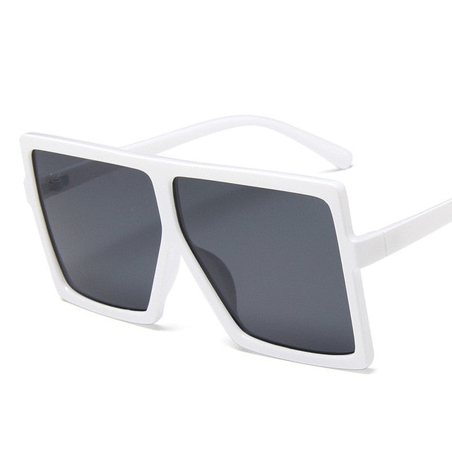 Plastiska överdimensionerade kvinnor Solglasögon Square Brand Designer Big Frame Solglasögon för kvinnliga UV400 Solglasögon Oculos Masculino