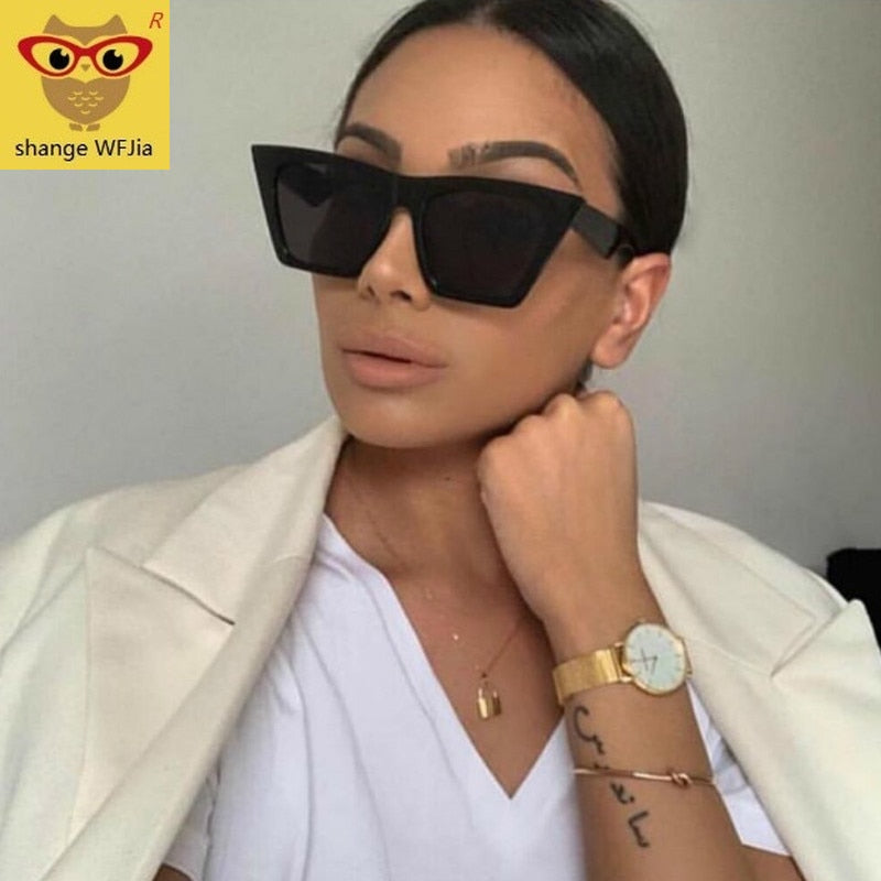 νέα γυαλιά ηλίου Suncases Square Glasses Εξατομικευμένα μάτια γάτας πολύχρωμα γυαλιά ηλίου Τάση ευέλικτα γυαλιά ηλίου UV400 κουρτίνα