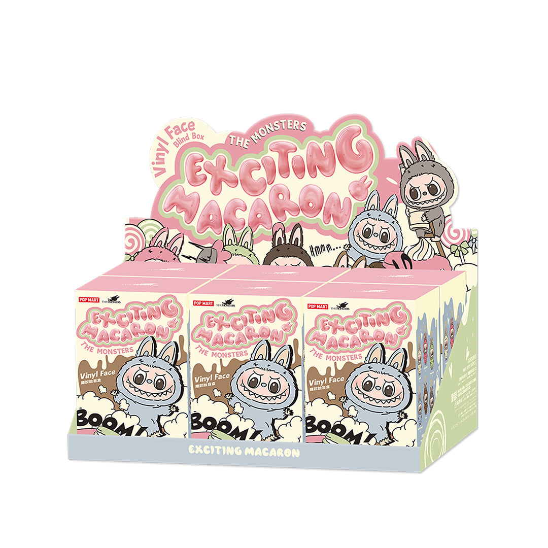 Pop Mart A Monsters Labubu izgalmas macarons vinil arc plüss medál (Blind Box)