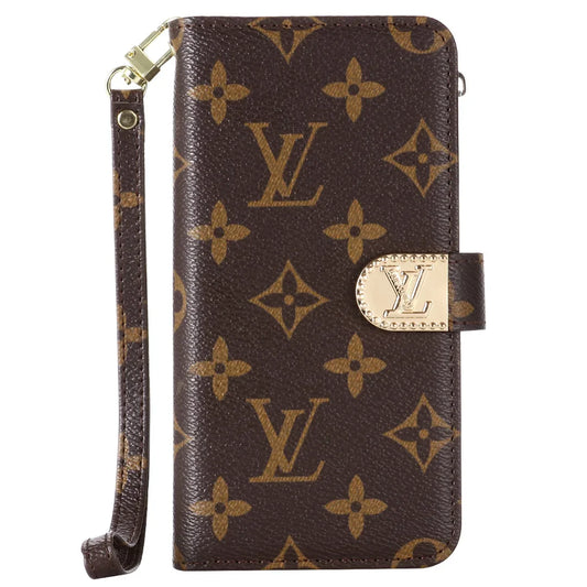 Monogram Canvas Leather Peněženka Samsung Mobilní telefon pouzdro