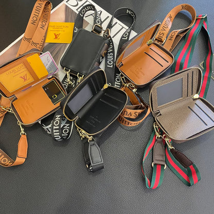 Luxuriöser Reißverschluss Brieftasche mit Riemen