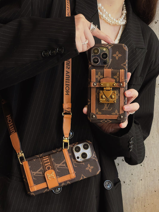 Custodia per iPhone della catena del supporto per la carta Lou