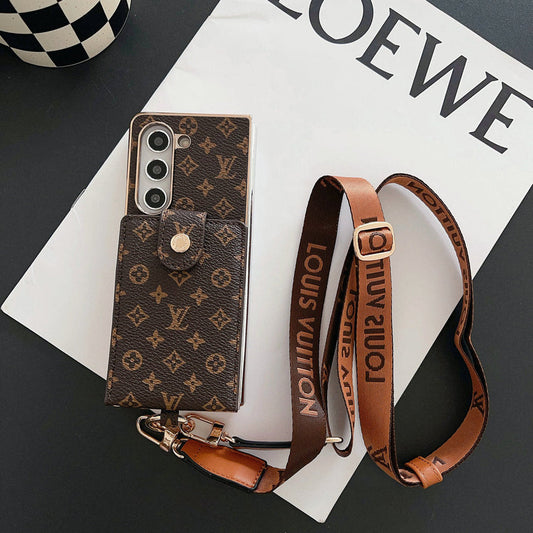 Luxusní elektroplatný držák karty monogramu Crossbody Samsung Z Fold Case