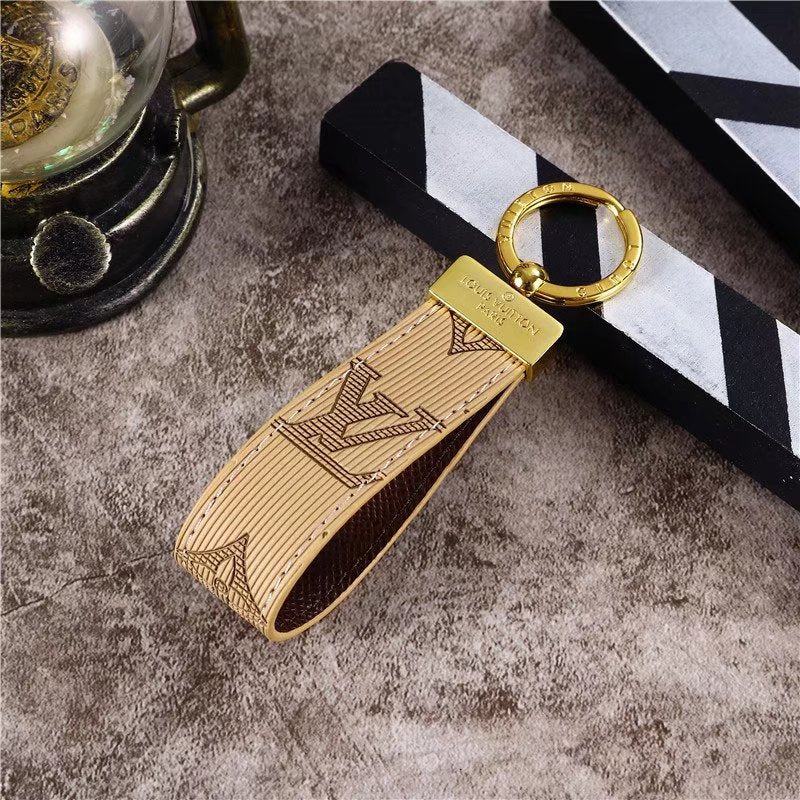 Luksus LV Monogram Keychain Collection - Levende farver med elegant guldhardware