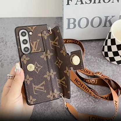 Luxo Bolsa de bloqueio de cartas de bloqueio Cadeia Craga Samsung Z Caso