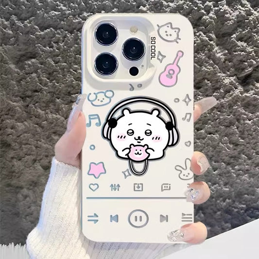 Headphone-style Usagi Hard Iphone Case|Cute Rabbit with Music Vibes|Tough Protection