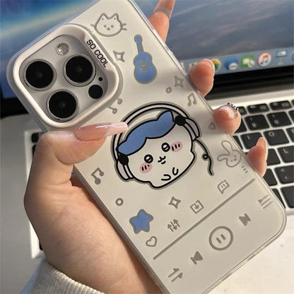 Headphone-style Usagi Hard Iphone Case|Cute Rabbit with Music Vibes|Tough Protection