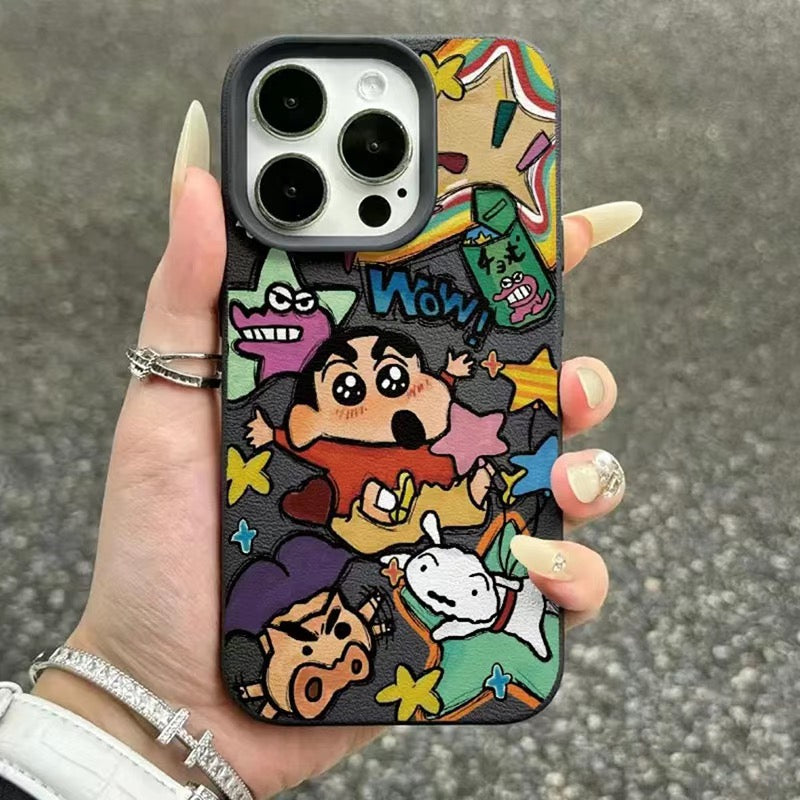 Crayon Shin-chan Black Neon iPhone Hülle