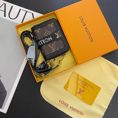 Luxuriöser Reißverschluss Brieftasche mit Riemen